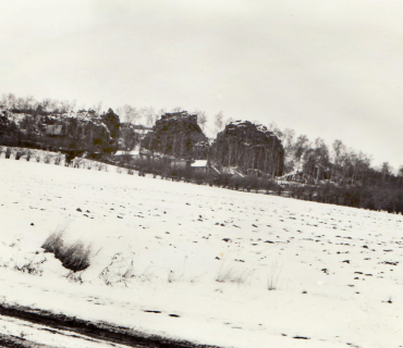 Černolické skály v zimě 1981